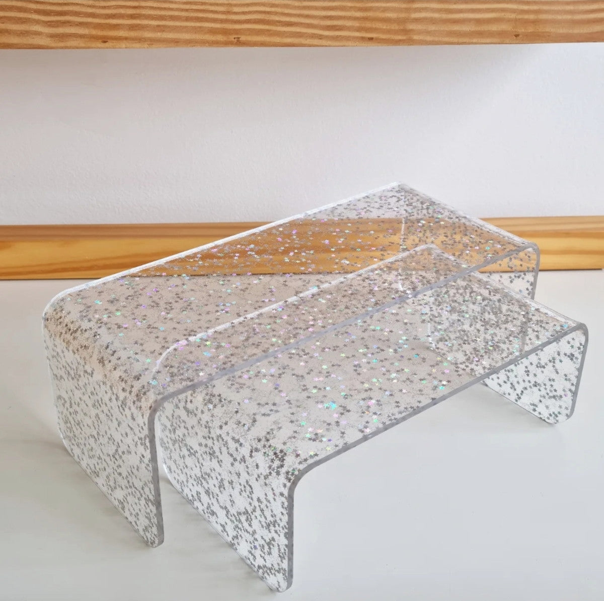Suporte Duo Grande Altura em Acrílico Glitter