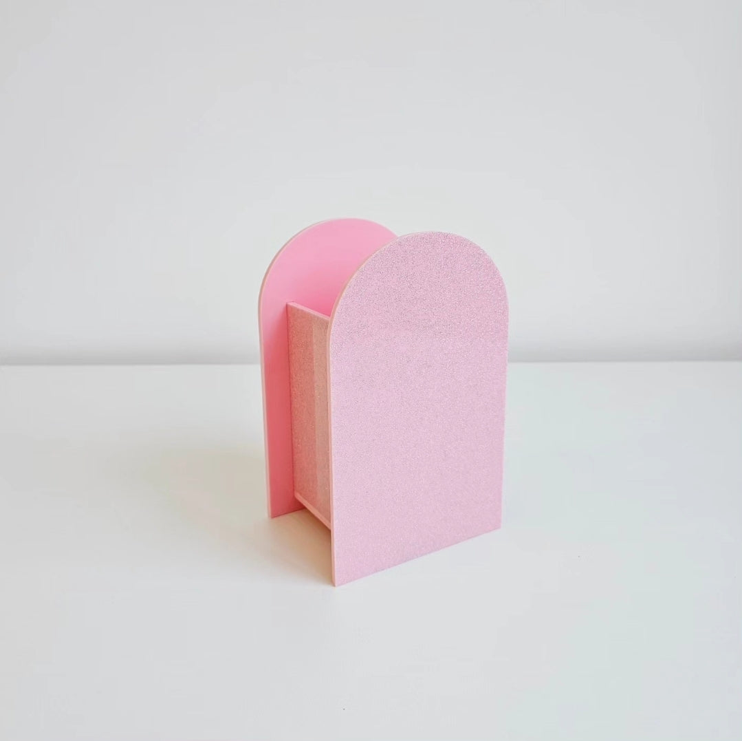Piruliteiro ou Porta Lápis Arco em Acrílico Glitter