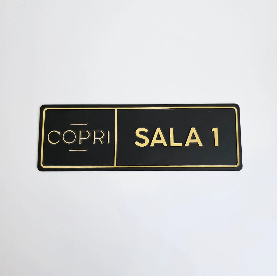 Placa de Sinalização Salas logomarca 30x10cm