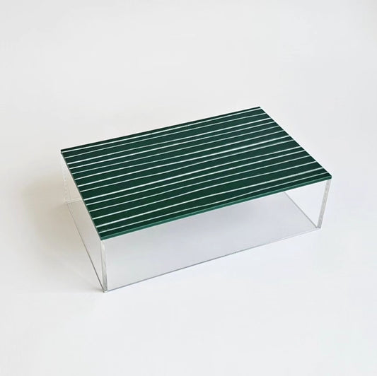 Suporte Bandeja Listras Irregulares Altura em Acrilíco 25x15x7cm
