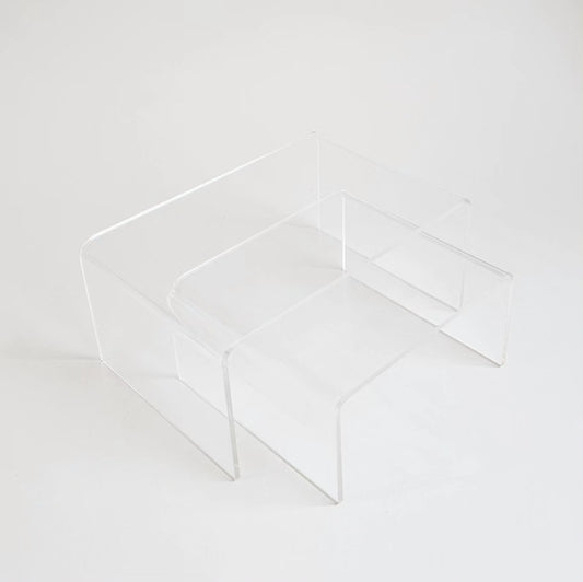 Suporte Duo Reto Altura em Acrílico Transparente