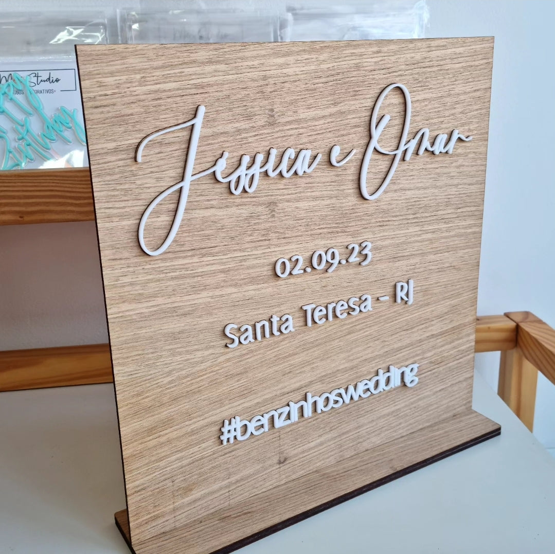 Placa Personalizada Recepção de Casamento