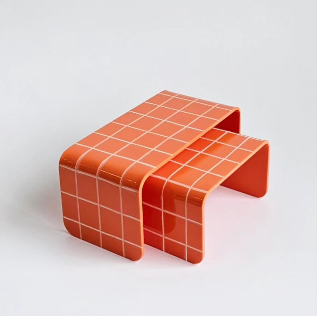 Suporte-Duo-Altura-em-Acrílico-Grid-laranja