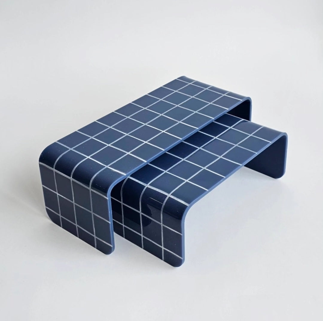 Suporte-Duo-Grande-Altura-em-Acrílico-Grid-azul-acizentado