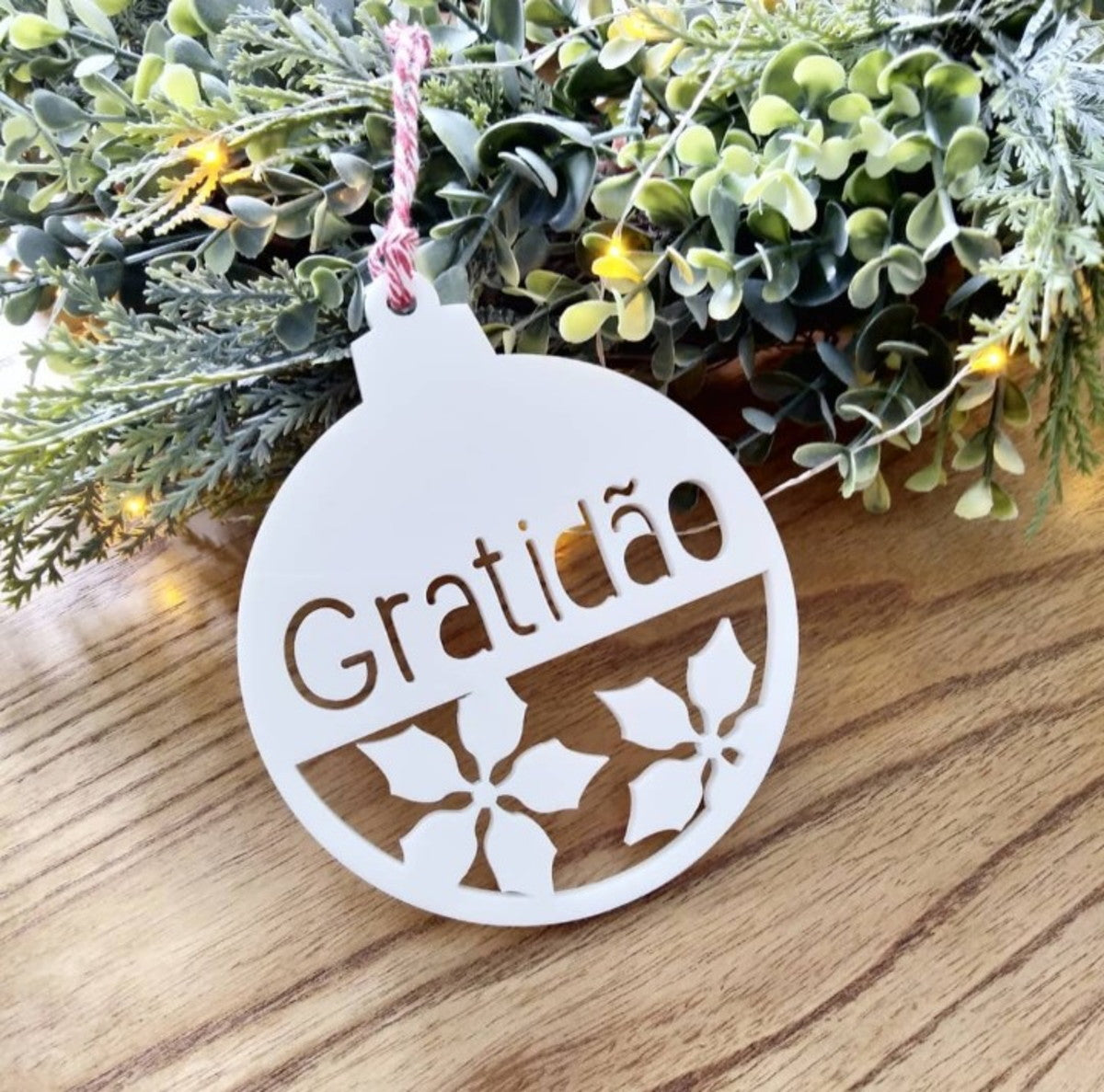 Enfeite de Natal Gratidão Acrílico - 1 unidade