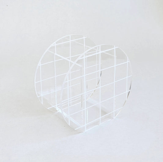 Piruliteiro ou Porta Lápis Redondo Grid em Acrílico