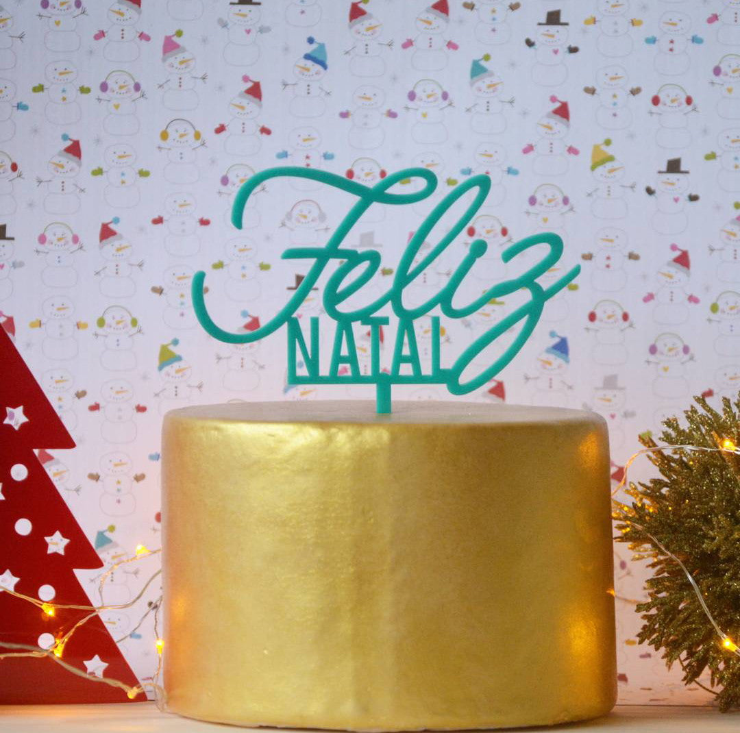 Plaquinha de Bolo Feliz Natal