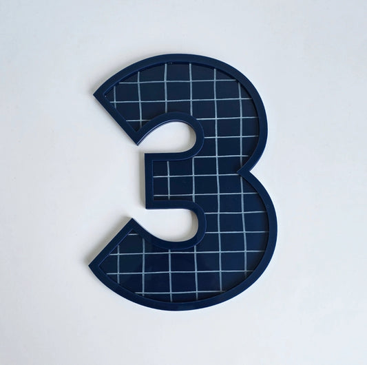 Prato em Acrílico Grid Borda Número 3