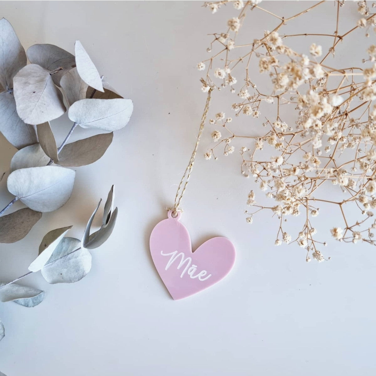 Kit 5 Unidades Tag Coração Mãe